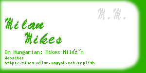 milan mikes business card